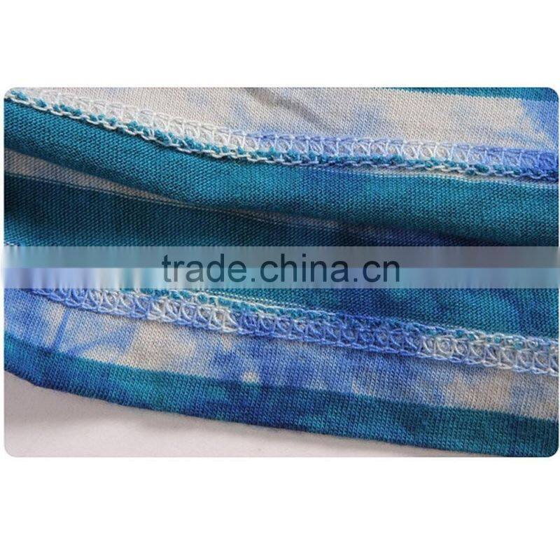 Young girls popular good sale short sleeve splash-ink colorful striped dress shirt