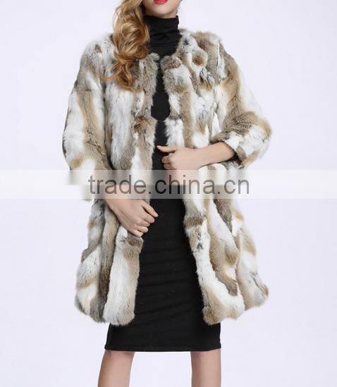 Short paragraph round neck seven sleeves fur coat autumn and winter women fashion warm wholesale custom