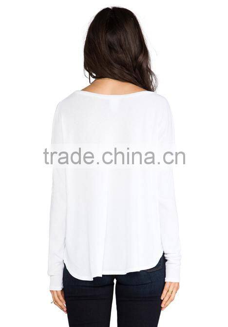 girls plain white long sleeves t-shirts