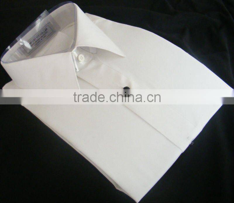 mens white 1/2'' pleats laydown collar tuxedo shirt