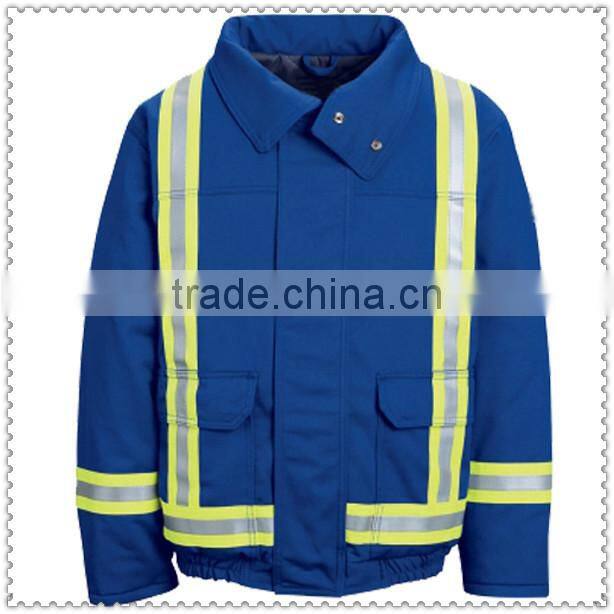 Anti-Static and Flame Resistant Bomber Jacket with Reflective Trim