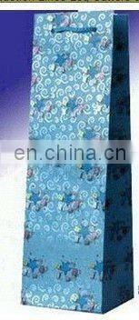 Customized printed brown kraft paper wine bag