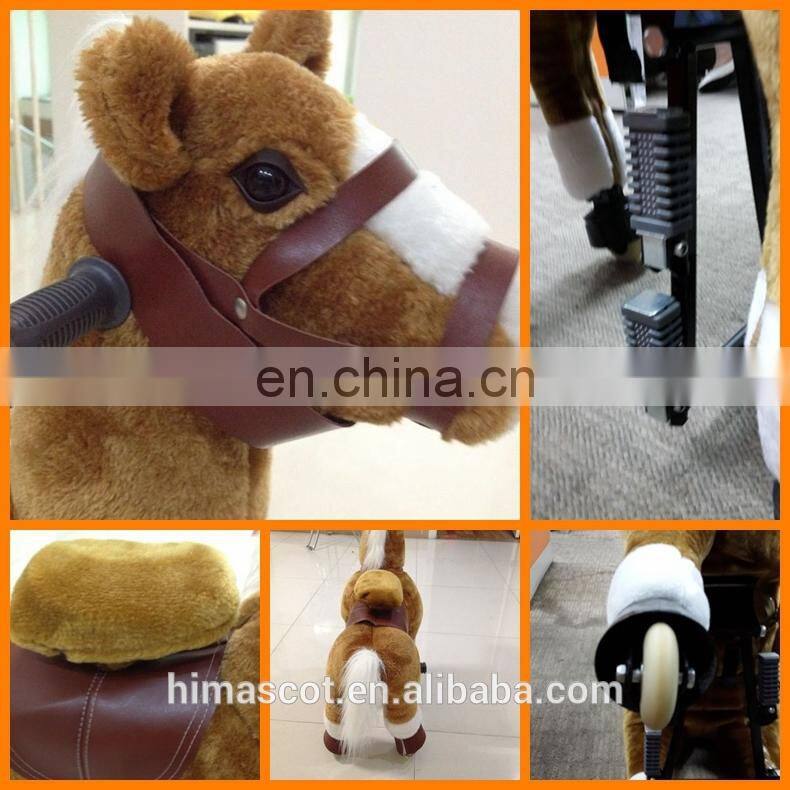 2015Hot sale mechanical horse for sale, plush horse ride-on for kids, walking pony toy