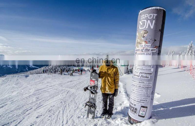 Skiing event advertising inflatable pillar with led light blow up stand tube for branding