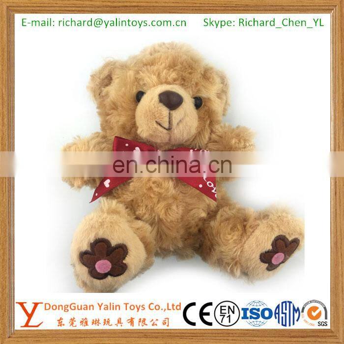 20CM Cute Brown Teddy Bear Plush Toys Red Bow Tie Bear Dolls