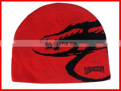 Acrylic knitted beanie with silk-screen printing/knitted hat/winter hat