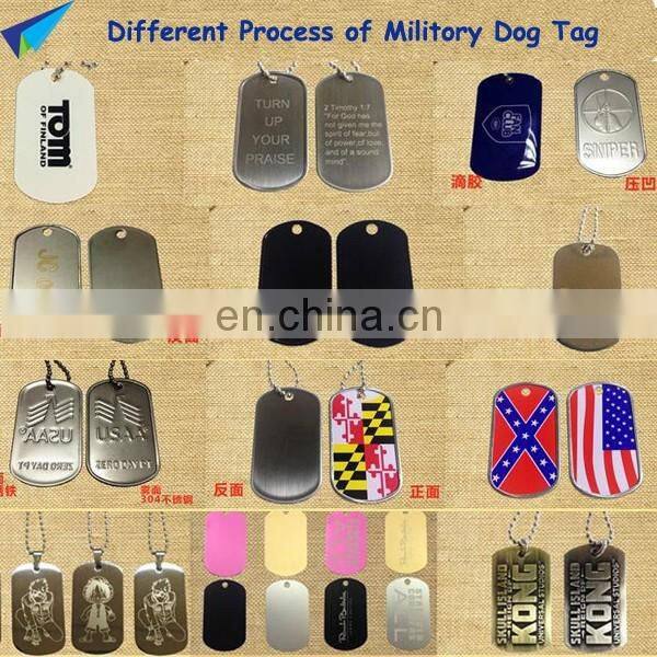 Aluminum red dog tag with engraved logo