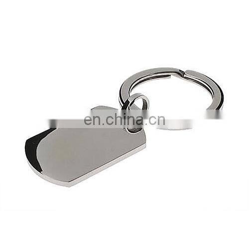 Custom dog tag keychains in stainless steel