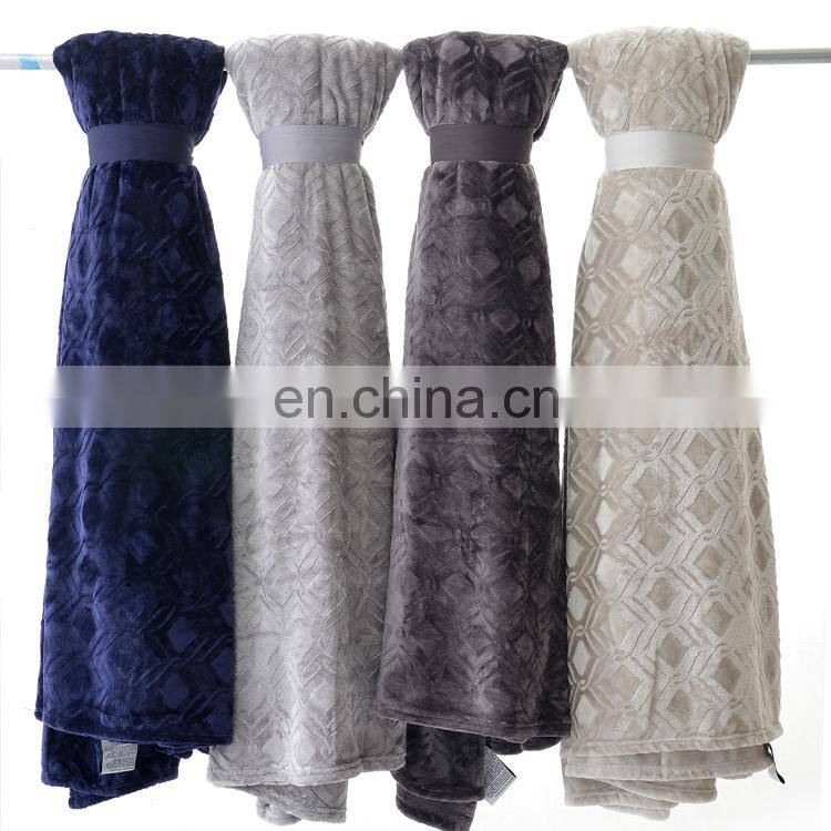 Custom Design Polyester Printed royal blue Flannel Fleece brushed Blanket for winter