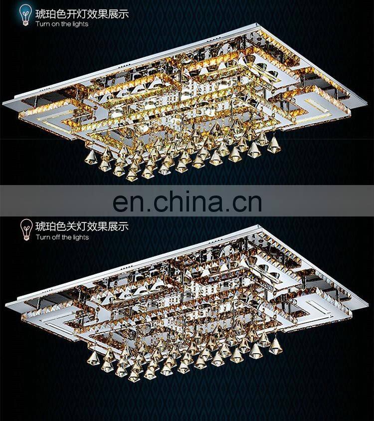 factory stock modern minimalist ceiling lamp Crystal rectangular lamp for bedroom dining room
