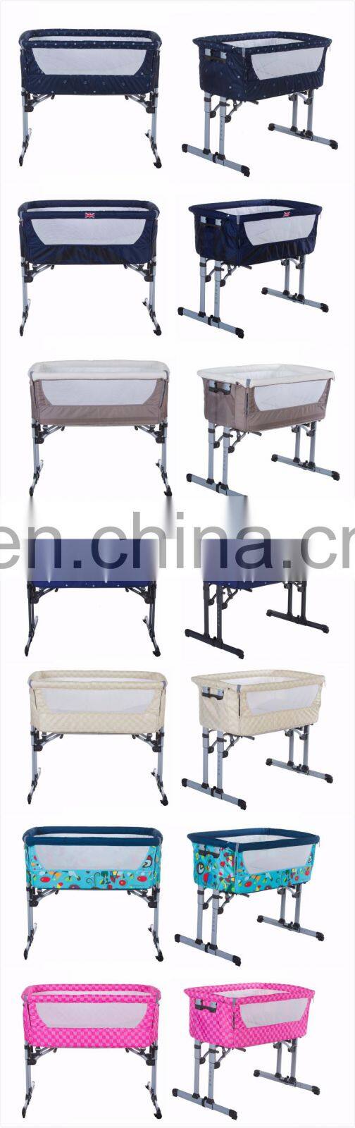 Hot sale Adjustable baby crib attached adult bed