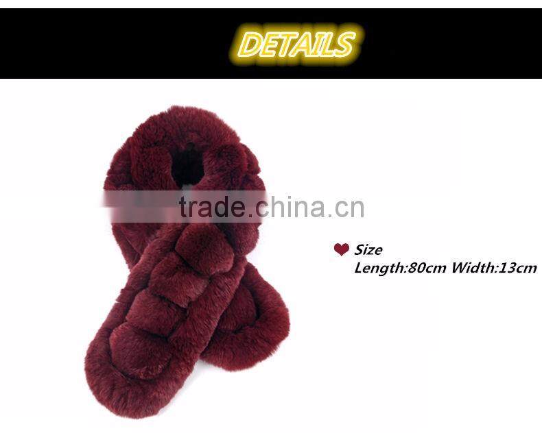 rabbit fur long scarf