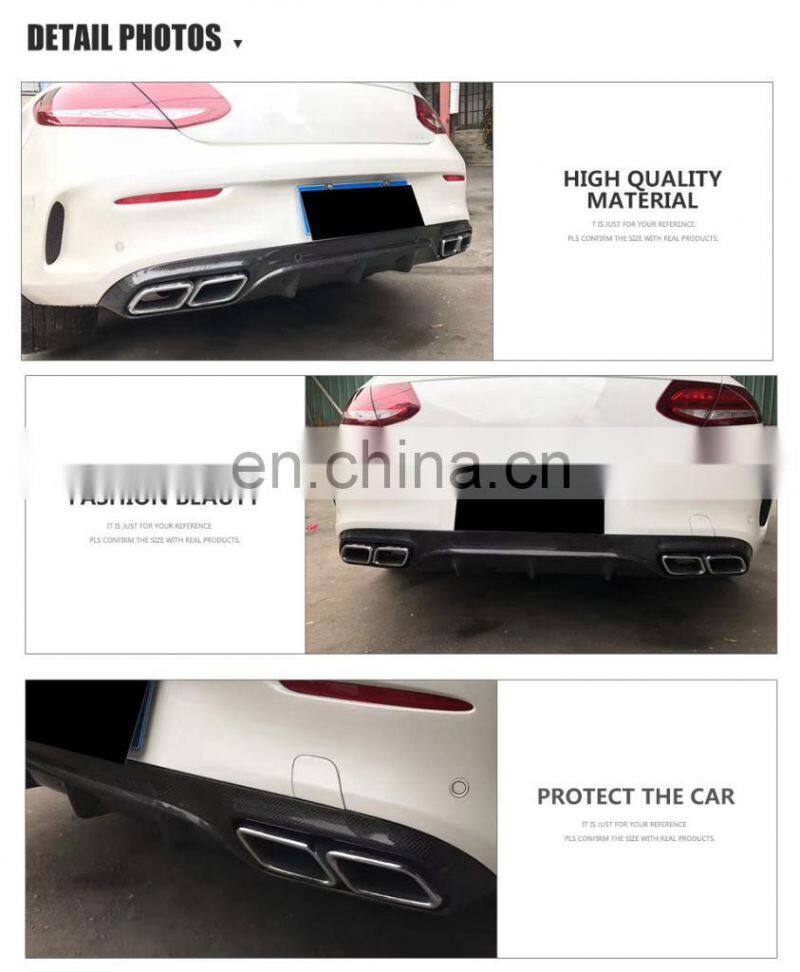 Carbon fiber Car Diffuser for Mercedes Benz W205 C63 AMG OEM Coupe 2-Door 2015-2017