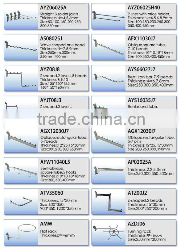 Metal slatwall hook with price tag