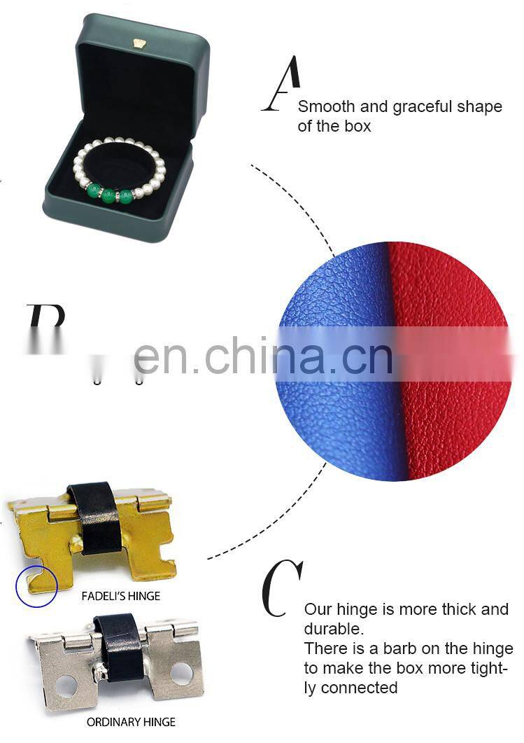 china manufacturer blackish green color pu leather jewelry box for bangle bracelet