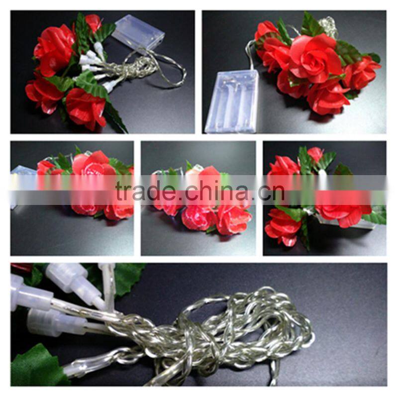 Purple rose led Christmas light decoration fiber optic led string light