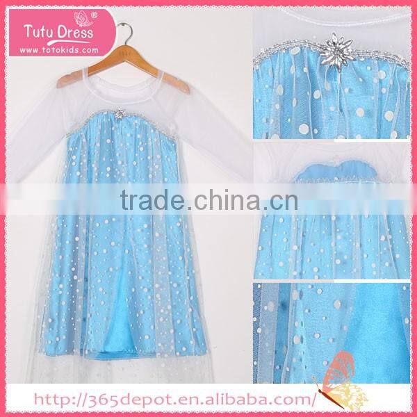 Lace decoration two layers long sleeve ankle-length gauze dress halloween costume