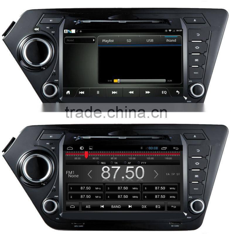 Android 4.2 Car dvd gps/Glonass for KIA K2 RIO 3G WiFi radio RDS bluetooth 1024*600 screen