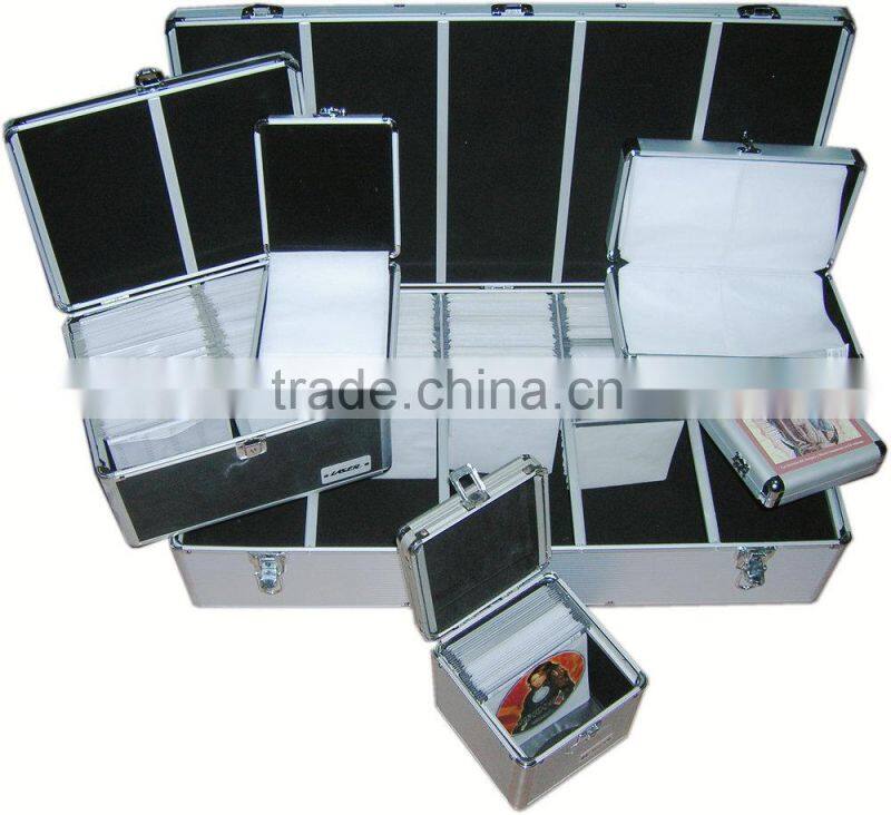 aluminum frame waterproof shell cd presentation cases with cd bag inside