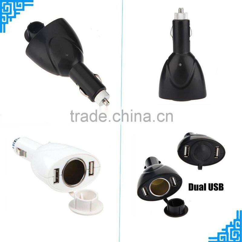 Hot product multi USB ports and charging port with portable fashion design 12V car charger