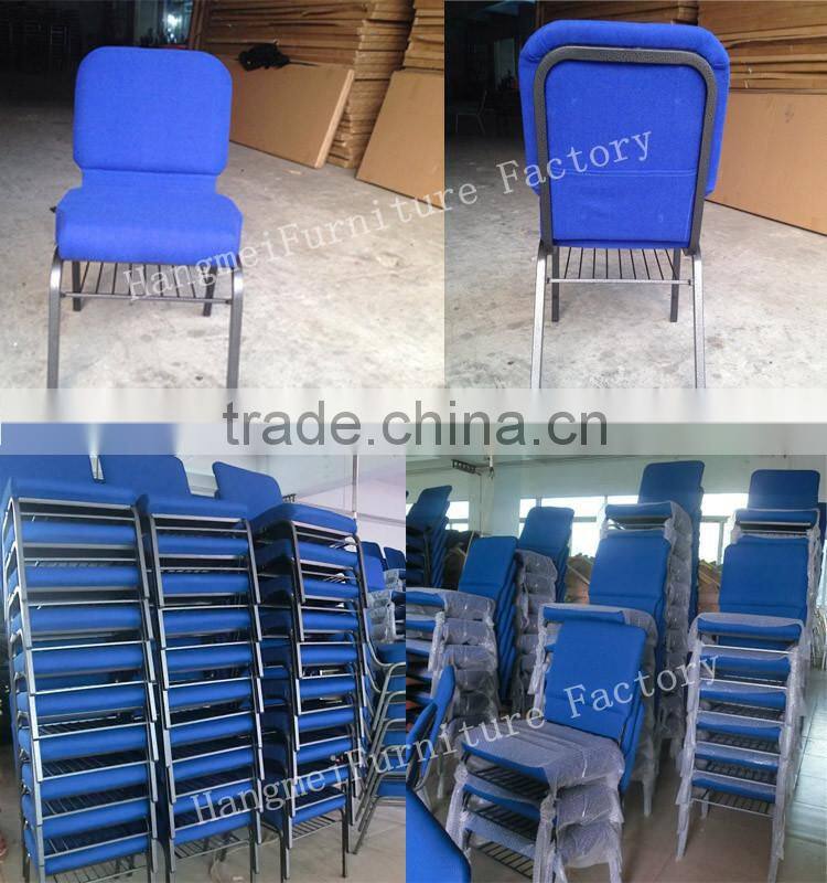 Modern Red Fabric Steel Pew Church Chair