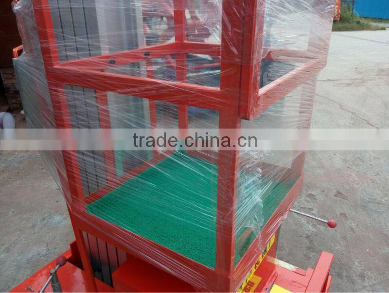 single mast hydraulic aluminium lift platform