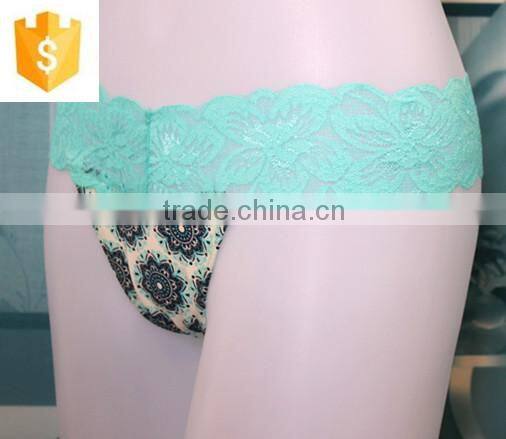 Sexy Lace Thong, Microfiber Printed Body, Girls' Sexy Underwear