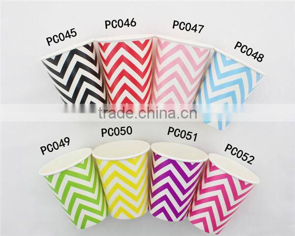 Sky Blue Chevron Paper Cups for Wedding Baby Shower Bridal Shower