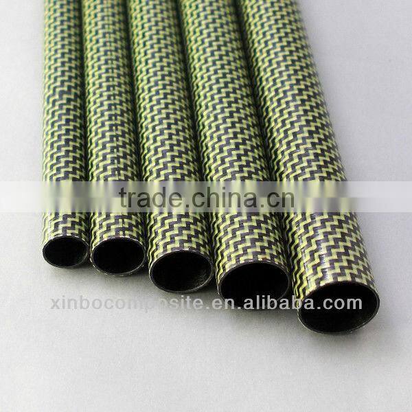Good quality customized carbon fiber tube with kevlar surface finish