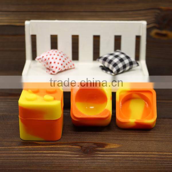 Non-stick custom silicone bho container lego slick butane hash silicone container silicone wax jar 9ml