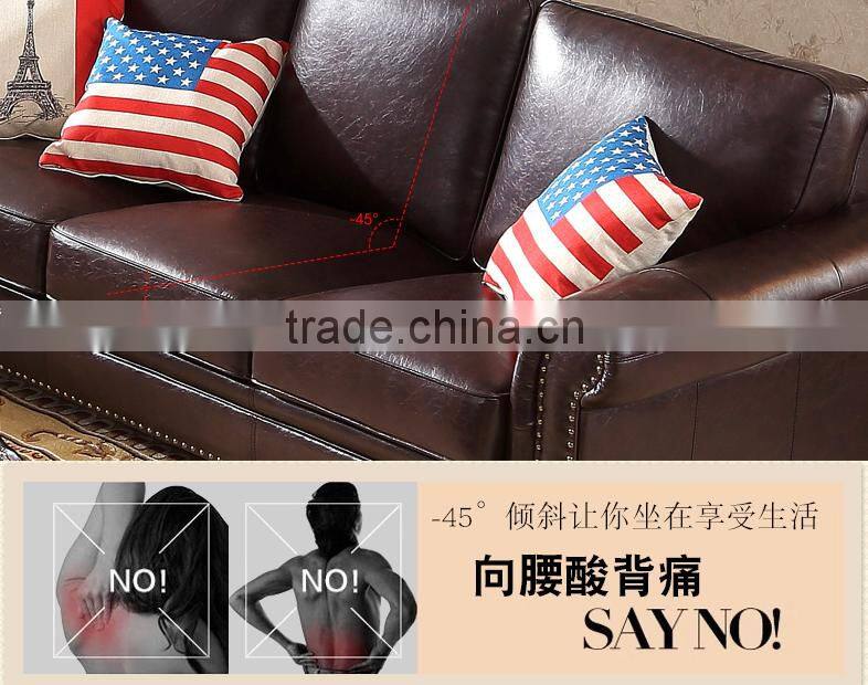 New American real leather sofa high quality living room furniture sectional sofa