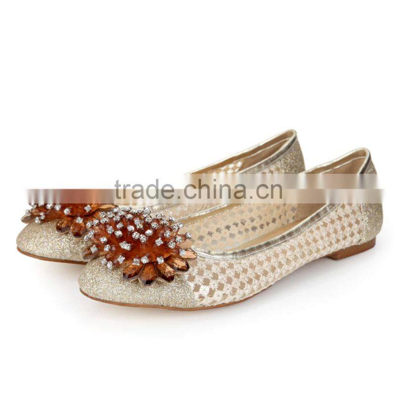 2015 New Custom Made High Quality Real Leather Women Casual Flat Shoe Factory