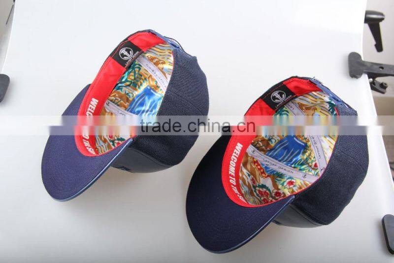 High quality snapback hat embroidery leather sanpback hat