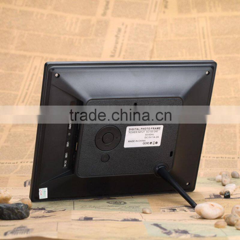 Ultrathin 8 inch HD LCD Digital Picture Photo Frame Alarm Clock MP3 MP4 Movie Player with Remote Control Black/White