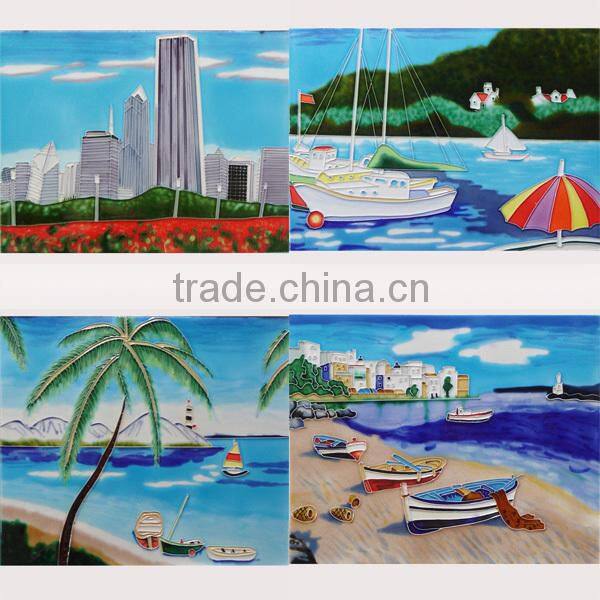 Home decoration plaque mural tiles flower pattern ceramics tile