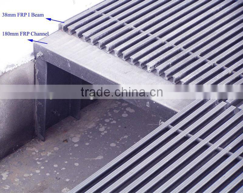 Chemical resistant FRP Deck, big load bearing FRP Grating Deck, Fiberglass Pultruded Grating Decking