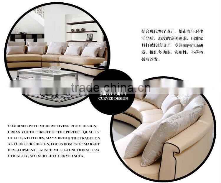 bordeaux natural half moon leather sofa