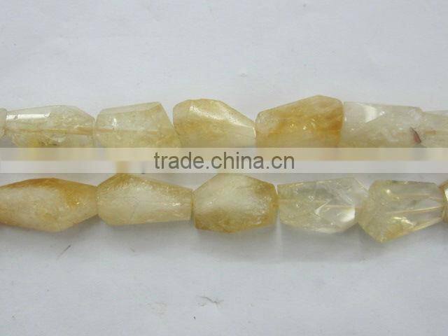 Citrine faceted tumble stone