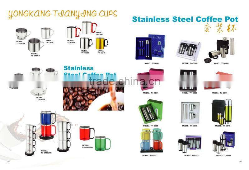 promotional thermos travel bag gift set with vacuum flask and two coffee cups