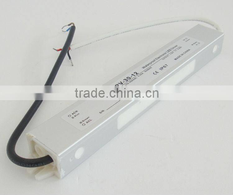 30W 12V waterproof led driver ip67,waterproof power supply