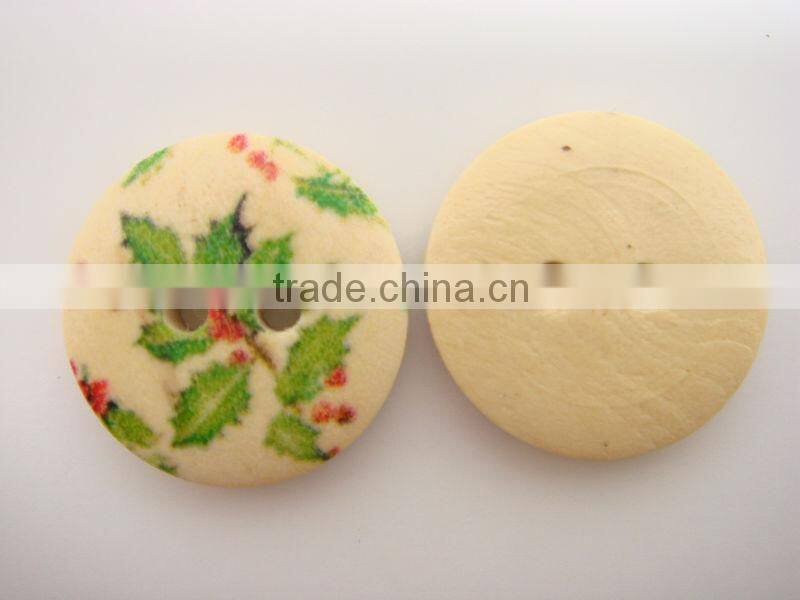 17mm painted 2 holes shirt wood button