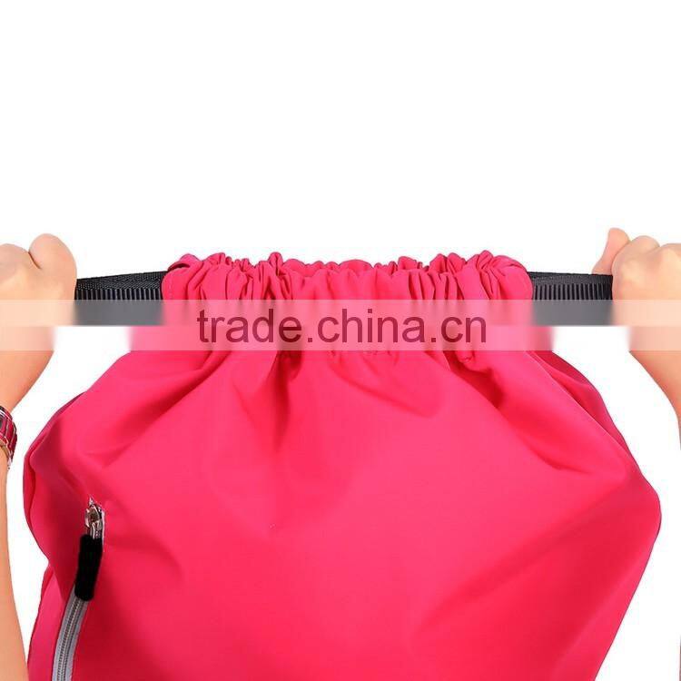 Fashion strong drawtring backpack outdoor sports hiking bag