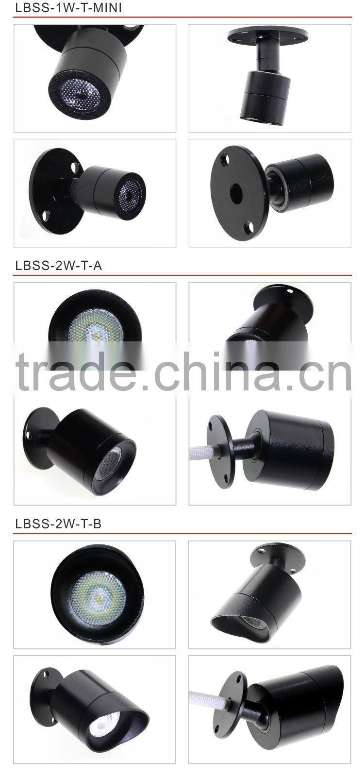 High quality DC12V aluminium body 2W round type recessed led under cabinet light nice quality