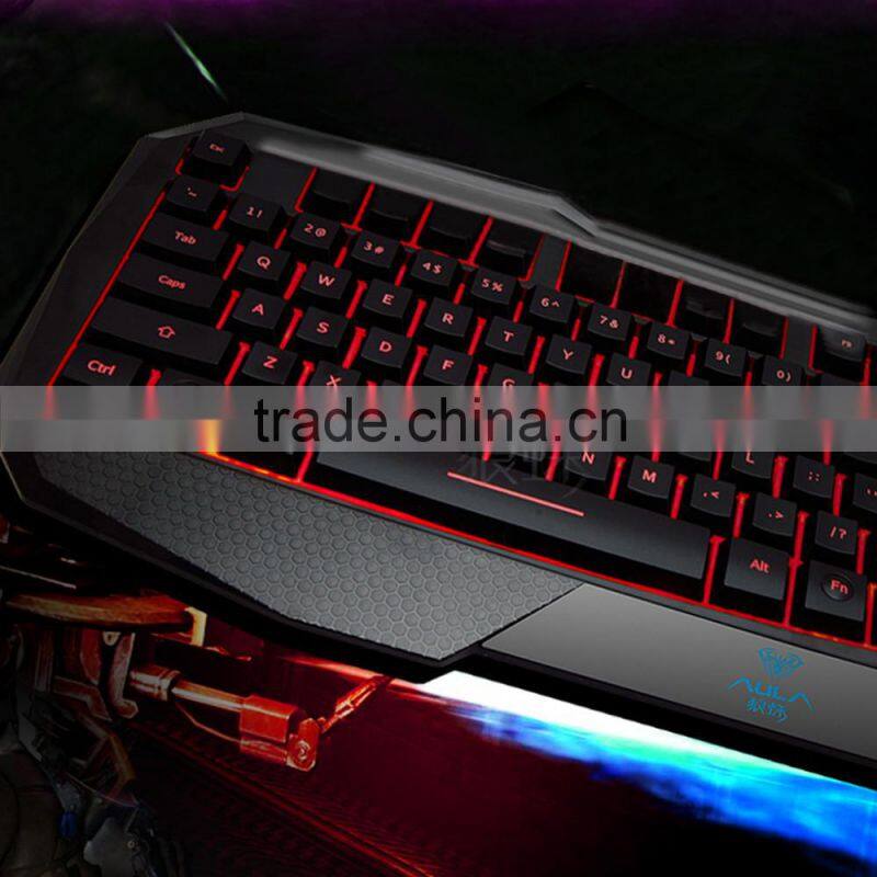 2015 New LED Illuminated Ergonomic Gaming Keyboard USB Multimedia Backlight Backlit Ultra-thin Keyboard