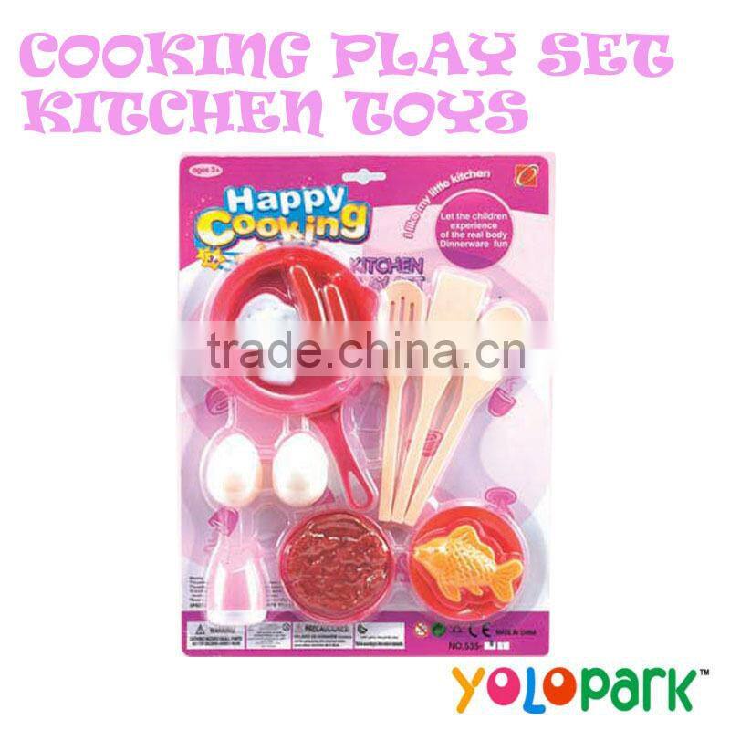 Girls Colorful Mini Kitchen Cooking Play Set Toys