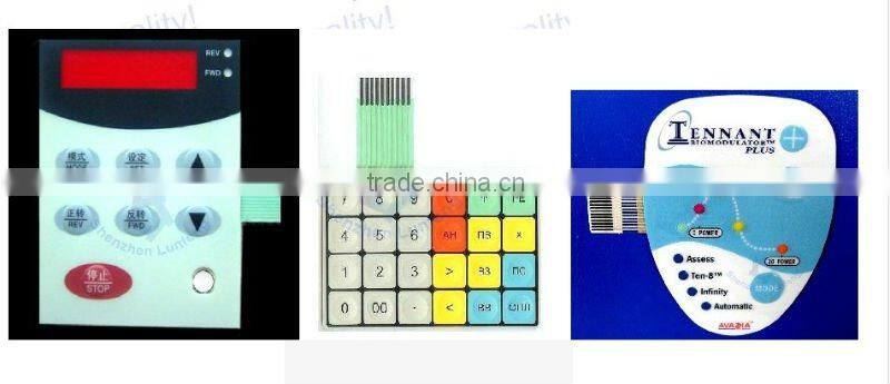 Nameplate with Membrane Switches Tactile Feel Metal Dome and Rubber Keypad with a big LED window