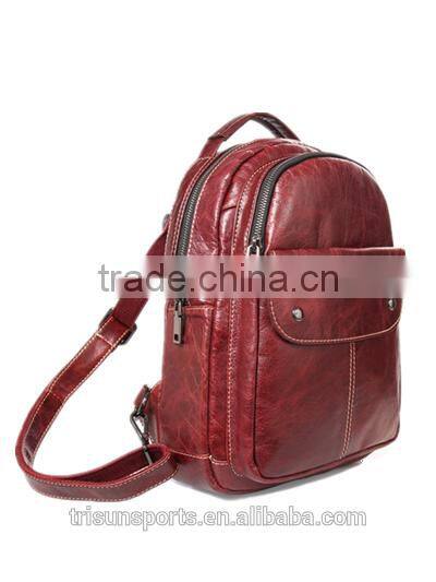 High end travel bag for young outside brand leather trendy backpack