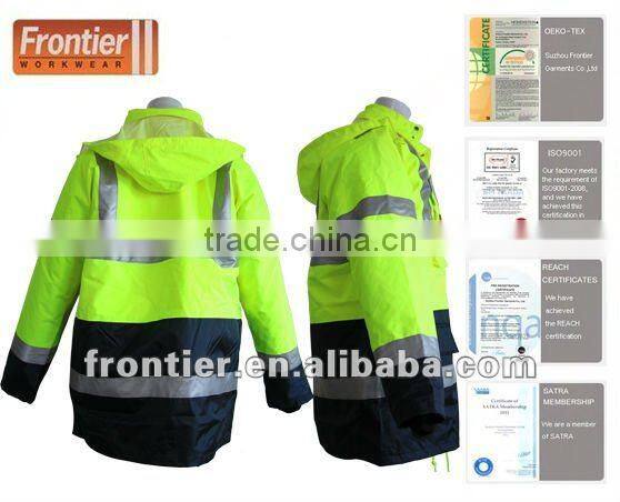 Frontier typical jacket/ 300D Oxford waterproof and breathable outer shell complies with EN471 and EN343/ 4 in 1 jackets for men