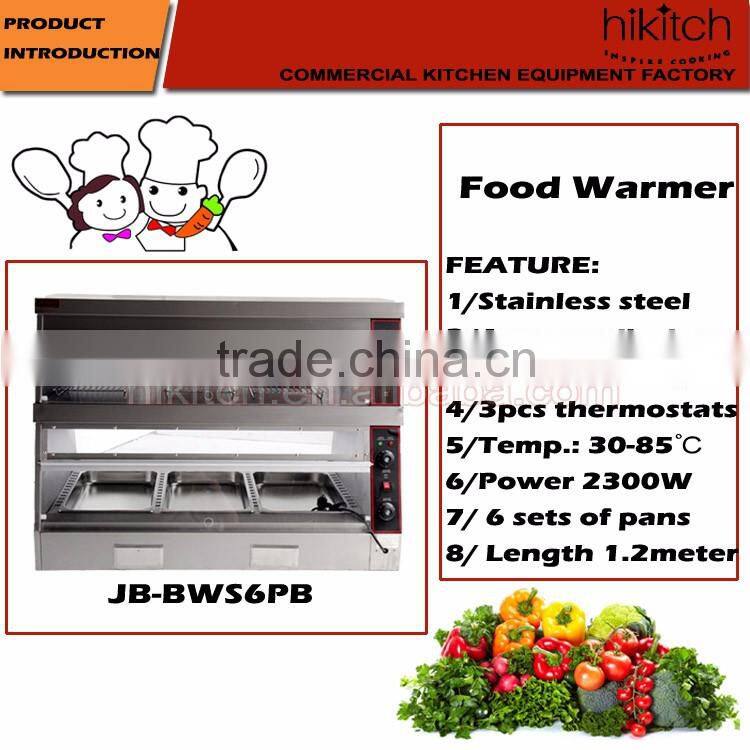 Counter top food warming showcase stainless steel fast food display equipment on sale