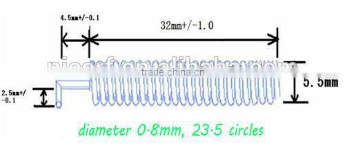 2015 SW433-TH32DN Nickel-plated Spring Antenna 2.15dBi High Gain 433MHz Antenna